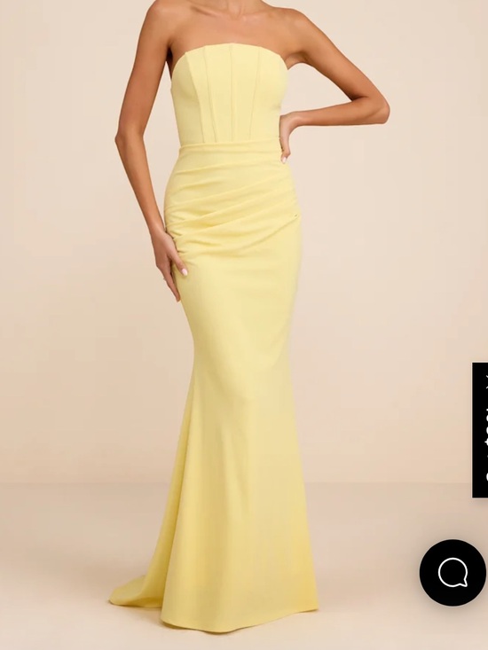 Lulus Dresses & Skirts - Lulu's Strapless Lemon Yellow Mermaid Gown